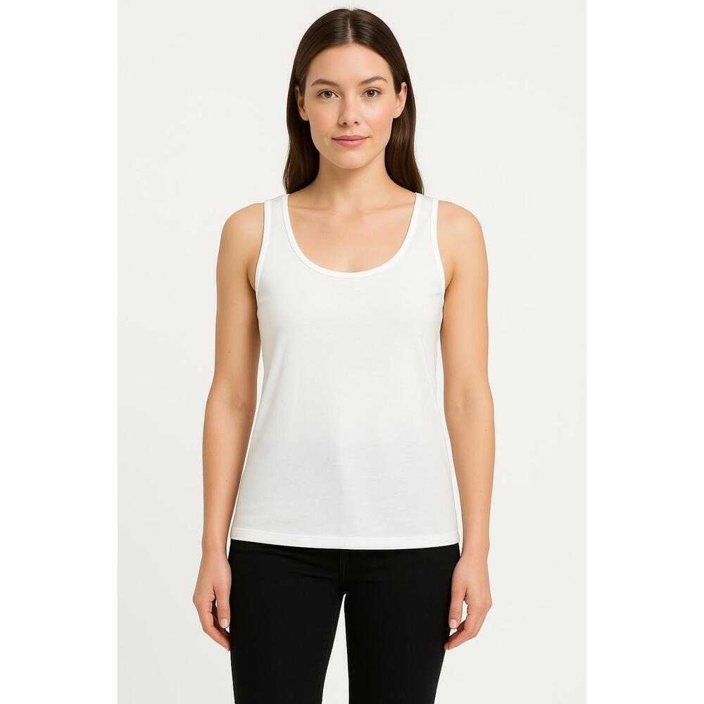 LAMade White Tank Top Womens Large Sleeveless Scoop Neck USA